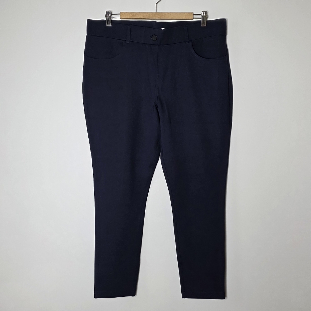Betabrand dark navy blue 2XL Petite Skinny leg Yoga dress pants Excellent condit